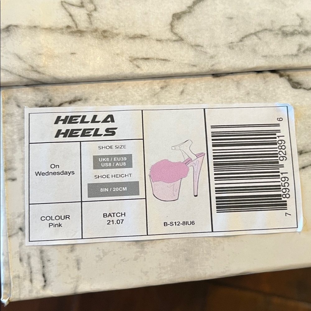 NEW Hella Heels 8 inch Pink Platform Heels with Faux Fur size US 8/EU 39 - Picture 8 of 10